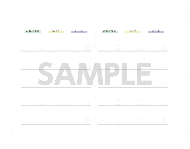 献立シート（３食パターン）のサンプル画像